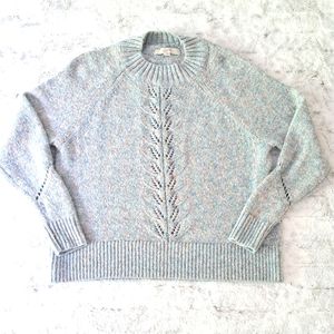 Loft soft multi color Light Blue crew neck sweater.  Size XS.